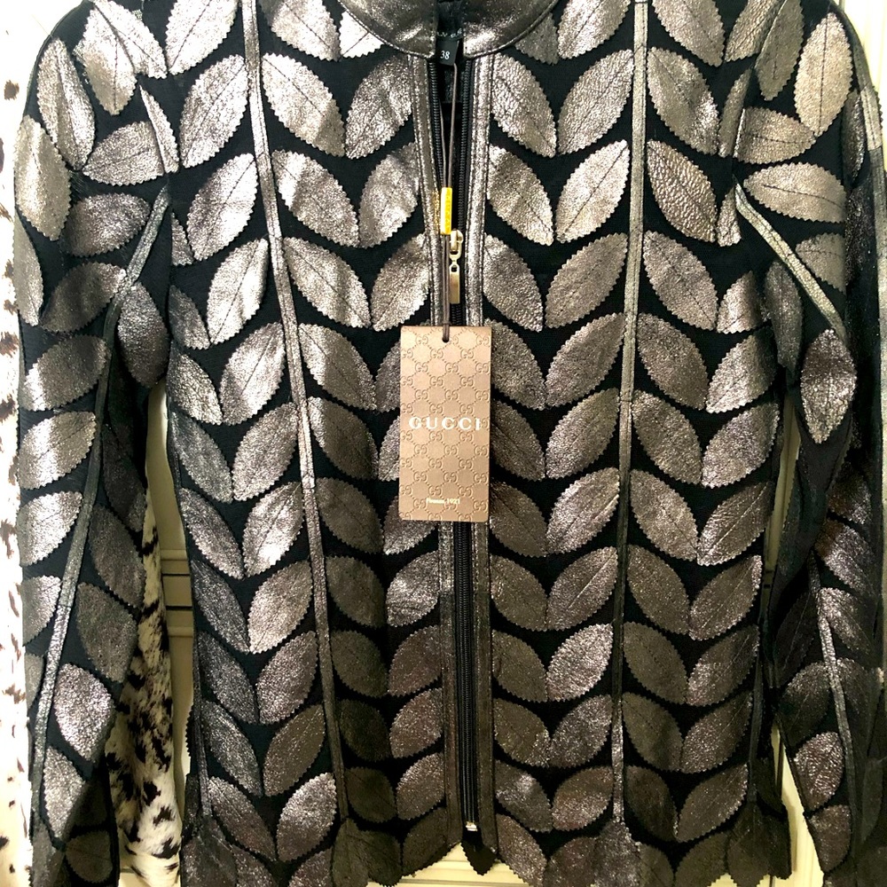 Gucci leather jacket NWT, size 38 Europian (2-4)US
